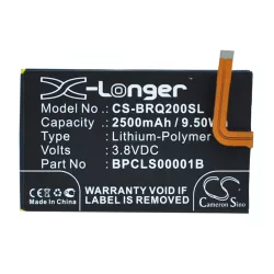   Utángyártott BlackBerry mobil Li-Polymer akkumulátor 3.8V 2500mAh BPCLS00001B, 1ICP4/59/93 - CameronSino