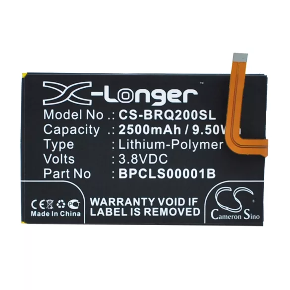 Utángyártott BlackBerry mobil Li-Polymer akkumulátor 3.8V 2500mAh BPCLS00001B, 1ICP4/59/93 - CameronSino