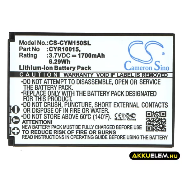 Utángyártott Cyrus mobil Li-ion akkumulátor 3.7V 1700mAh CYR10015, HE-129382 - CameronSino