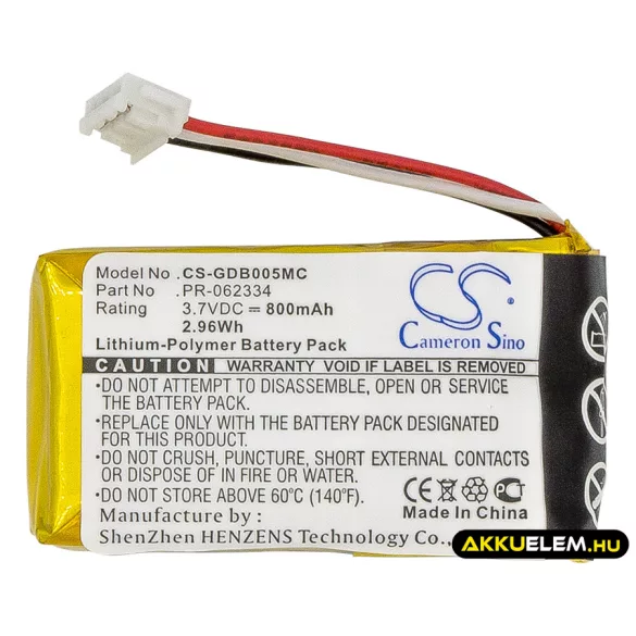 Utángyártott GoPro Kamera Li-Polymer akkumulátor 3.7V 800mAh PR-062334 - CameronSino