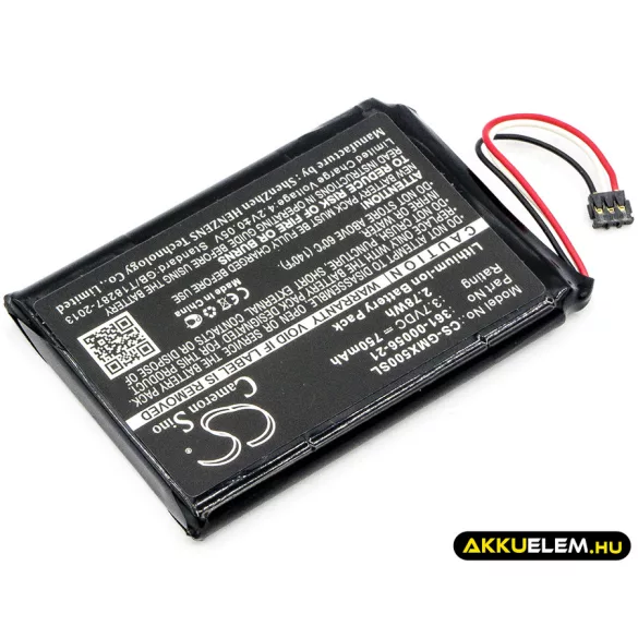 Utángyártott Garmin GPS Li-ion akkumulátor 3.7V 750mAh 361-00056-21 - CameronSino