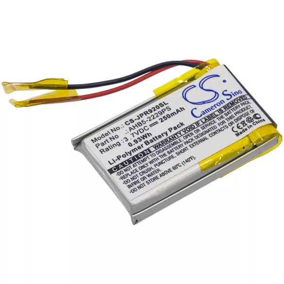 Utángyártott Jabra Vezeték nélküli fejhallgató Li-Polymer akkumulátor 3.7V 250mAh AHB5-2229PS - CameronSino