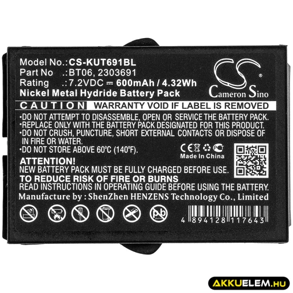 Utángyártott Ikusi Daru távirányító Ni-MH akkumulátor 7.2V 600mAh BT06, 2303691 - CameronSino
