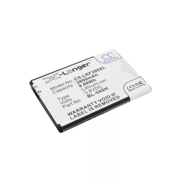 Utángyártott LG mobil Li-ion akkumulátor 3.8V 2600mAh BL-54SH, BL-54SG - CameronSino