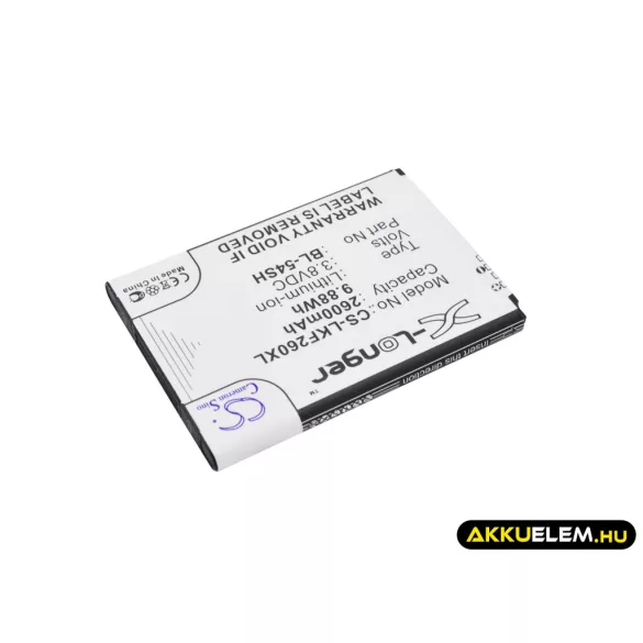 Utángyártott LG mobil Li-ion akkumulátor 3.8V 2600mAh BL-54SH, BL-54SG - CameronSino