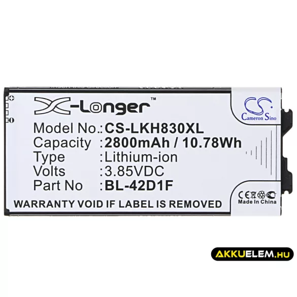 Utángyártott LG mobil Li-ion akkumulátor 3.85V 2800mAh BL-42D1F, EAC63238901 - CameronSino