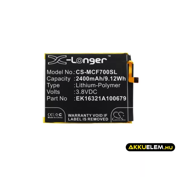 Utángyártott Mobistel mobil Li-Polymer akkumulátor 3.8V 2400mAh EK16321A100679 - CameronSino