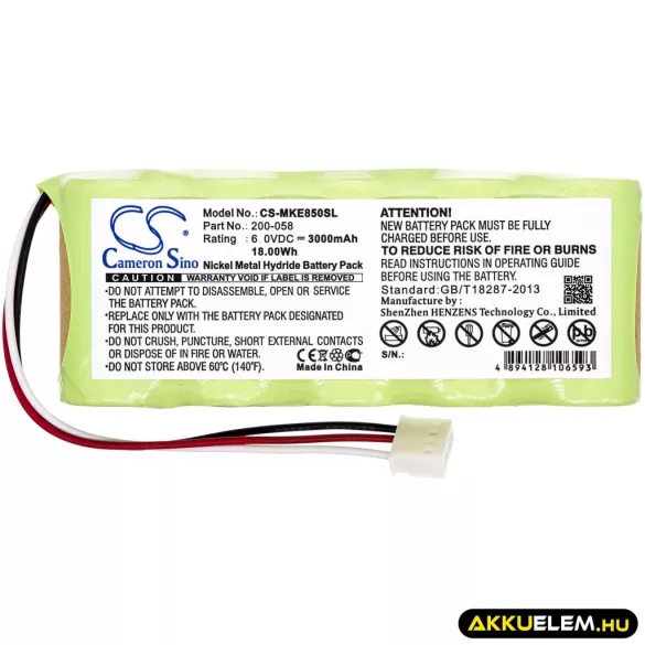 Utángyártott GE egyéb Ni-MH akkumulátor 6V 3000mAh 200-058 - CameronSino