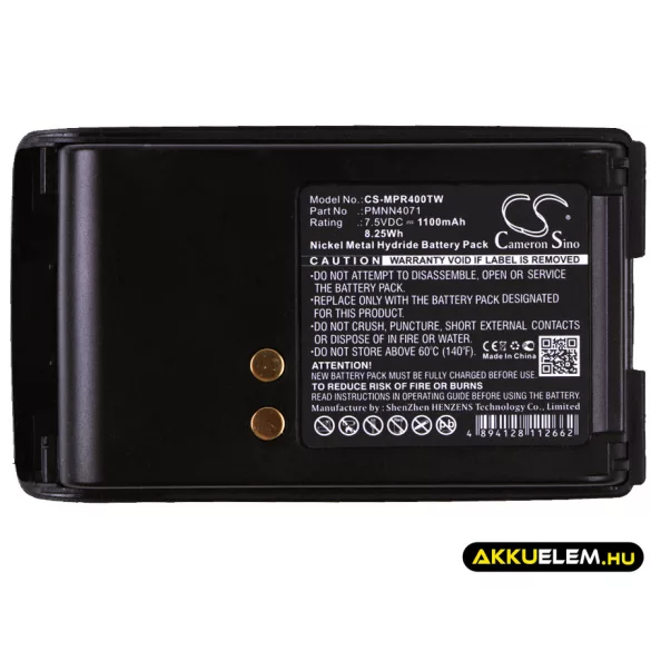 Utángyártott Motorola adó-vevő rádió Ni-MH akkumulátor 7.5V 1100mAh PMNN4071, PMNN4071A - CameronSino