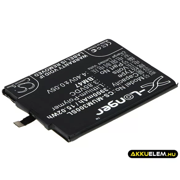 Utángyártott Xiaomi mobil Li-Polymer akkumulátor 3.85V 3900mAh BM47 - CameronSino