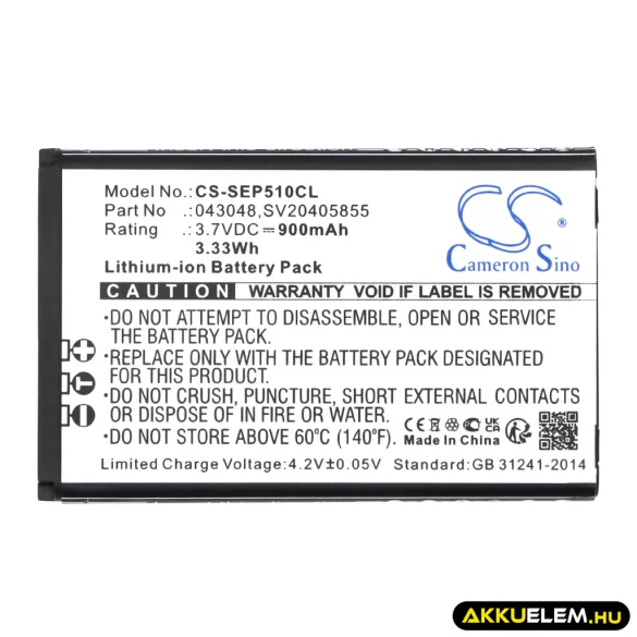 Utángyártott Swissvoice Vezeték nélküli telefon Li-ion akkumulátor 3.7V 900mAh 43048, SV20405855 - CameronSino