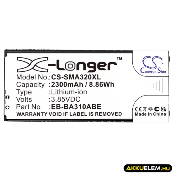 Utángyártott Samsung mobil Li-ion akkumulátor 3.85V 2300mAh EB-BA310ABE, GH43-04562A - CameronSino