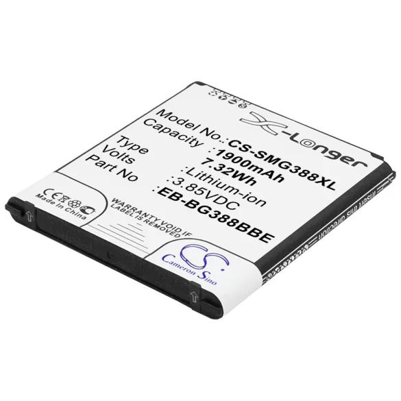 Utángyártott Samsung mobil Li-ion akkumulátor 3.85V 1900mAh EB-BG388BBE, EB-BG388BBECWW - CameronSino