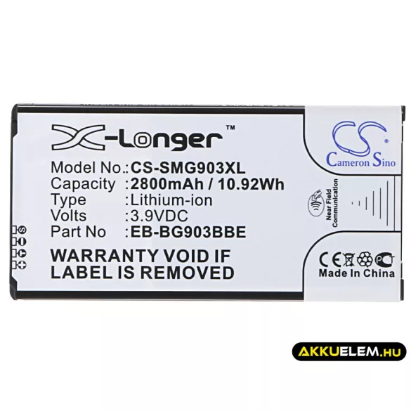 Utángyártott Samsung mobil Li-ion akkumulátor 3.9V 2800mAh EB-BG903BBE, EB-BG903BBA X-hosszabb támogatás NFC-vel. Nem fogadok el OEM-t - CameronSino