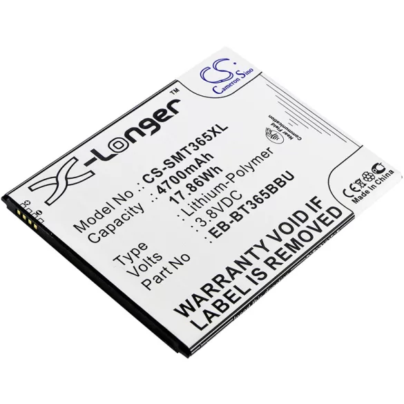 Utángyártott Samsung Tablet Li-Polymer akkumulátor 3.8V 4700mAh EB-BT365BBU, EB-BT365BBC - CameronSino