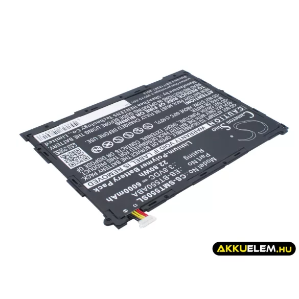 Utángyártott Samsung Tablet Li-Polymer akkumulátor 3.8V 6000mAh EB-BT550ABA, EB-BT550ABE - CameronSino