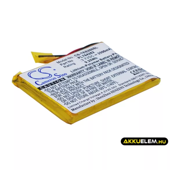 Utángyártott TEASI GPS Li-Polymer akkumulátor 3.7V 2500mAh PL784262 - CameronSino