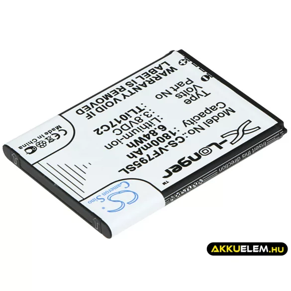 Utángyártott Vodafone mobil Li-ion akkumulátor 3.8V 1800mAh TLi017C2 - CameronSino