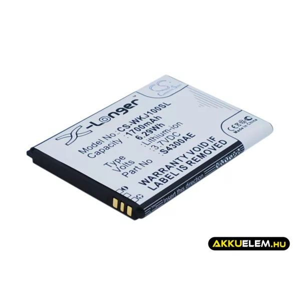 Utángyártott Wiko mobil Li-ion akkumulátor 3.7V 1700mAh S4300AE - CameronSino