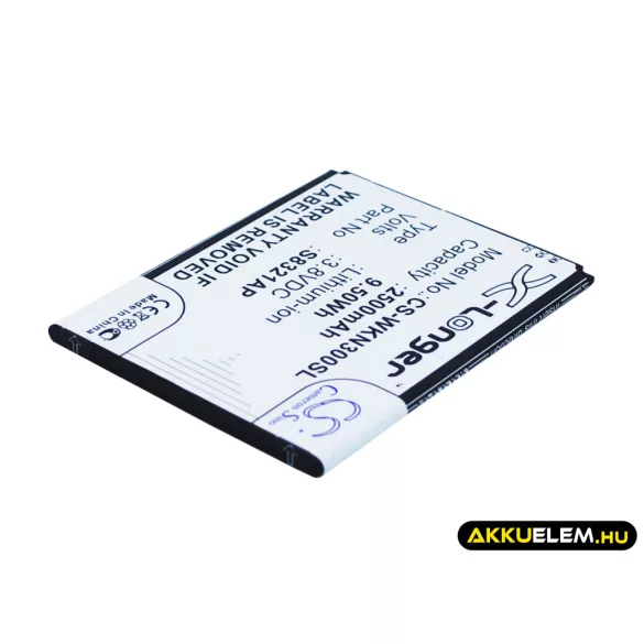 Utángyártott Wiko mobil Li-ion akkumulátor 3.8V 2500mAh SLIDE, S8321AP - CameronSino