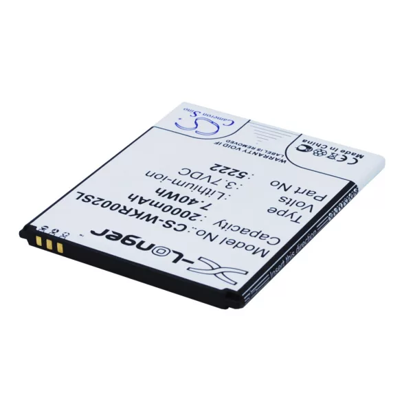 Utángyártott Wiko mobil Li-ion akkumulátor 3.7V 2000mAh 5222, S5222 - CameronSino