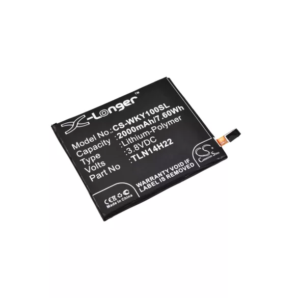 Utángyártott Wiko mobil Li-Polymer akkumulátor 3.8V 2000mAh TLN14H22, TLE14E20 - CameronSino