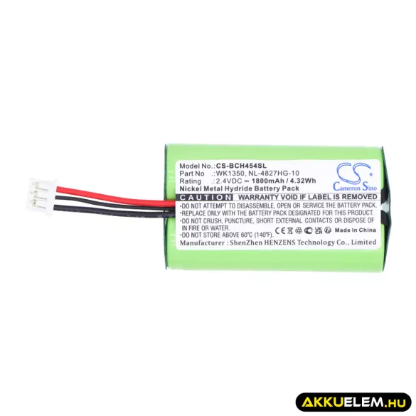 Utángyártott Bosch Vezeték nélküli fejhallgató Ni-MH akkumulátor 2.4V 1800mAh WK1350, NL-4827HG-10 - CameronSino