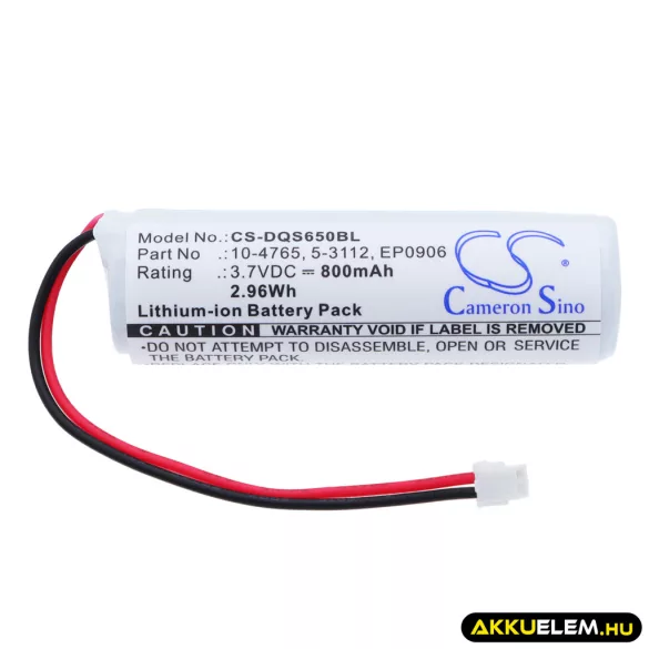 Utángyártott Datalogic Vonalkód szkenner Li-ion akkumulátor 3.7V 800mAh 10-4765, 5-3112 - CameronSino
