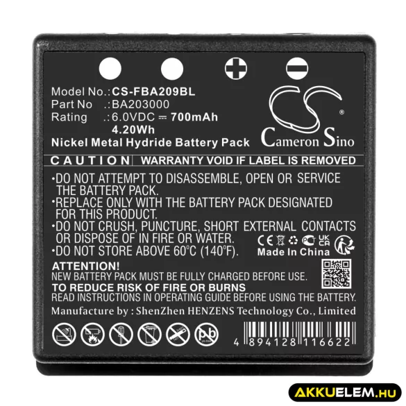 Utángyártott HBC Daru távirányító Ni-MH akkumulátor 6V 700mAh BA209060, BA209061 - CameronSino