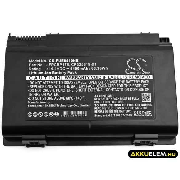 Utángyártott Fujitsu laptop Li-ion akkumulátor 14.4V 4400mAh CP335319-01, FPCBP176 - CameronSino