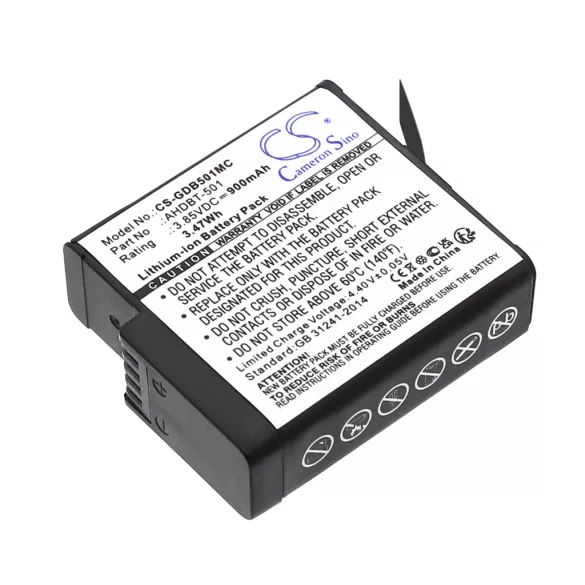 Utángyártott GoPro Kamera Li-ion akkumulátor 3.85V 900mAh AHDBT-501, AABAT-001 - CameronSino