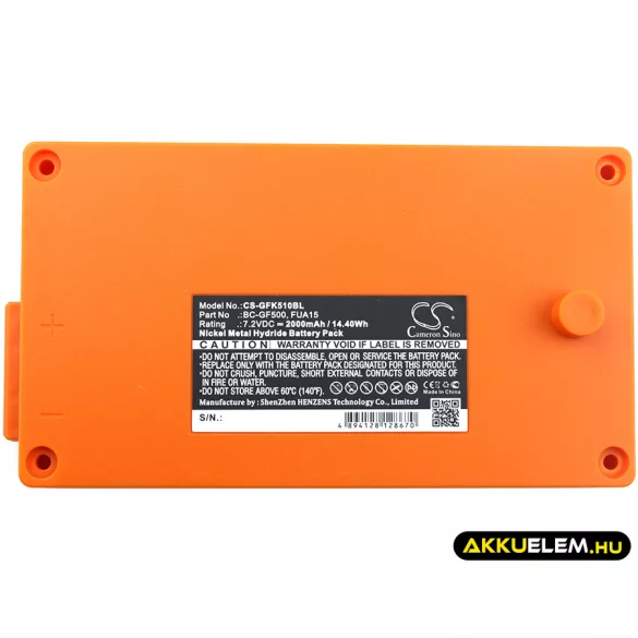Utángyártott Gross Funk Daru távirányító Ni-MH akkumulátor 7.2V 2000mAh BC-GF500, FUA15 - CameronSino