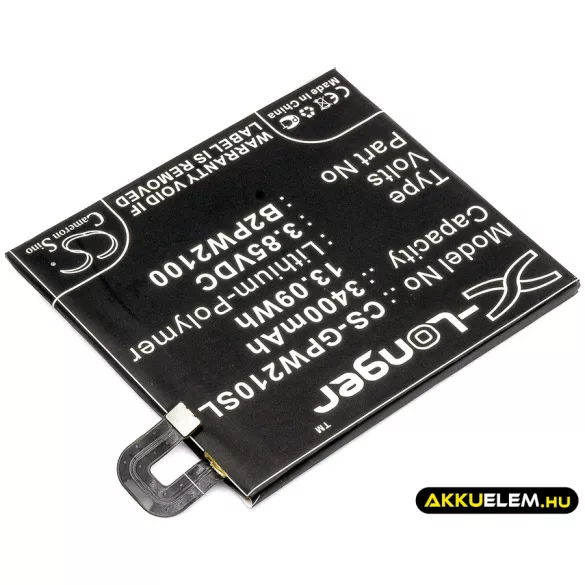 Utángyártott Google mobil Li-Polymer akkumulátor 3.85V 3400mAh B2PW2100, 35H00263-00M - CameronSino