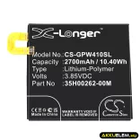 Utángyártott Google mobil Li-Polymer akkumulátor 3.85V 2700mAh 35H00262-00M - CameronSino