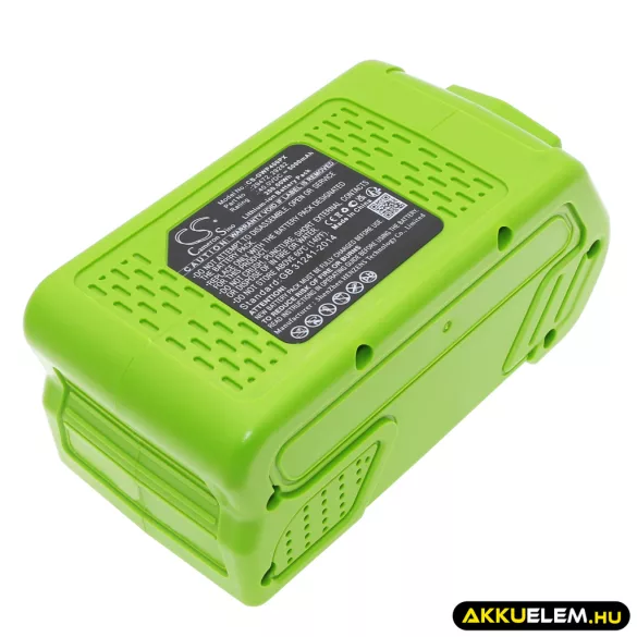 Utángyártott GreenWorks szerszámgép Li-ion akkumulátor 40V 5000mAh 24252, 29302 - CameronSino
