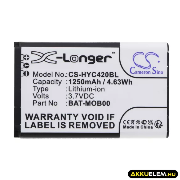 Utángyártott Honeywell Vonalkód szkenner Li-ion akkumulátor 3.7V 1250mAh BAT-MOB00, PS1615000794 - CameronSino