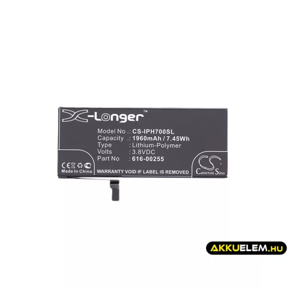 Utángyártott Apple mobil Li-Polymer akkumulátor 3.8V 1960mAh 616-00255 - CameronSino