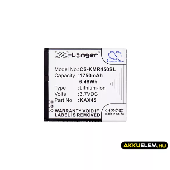 Utángyártott KAZAM mobil Li-ion akkumulátor 3.7V 1750mAh KAX45, KAX45-XJFA007879 - CameronSino