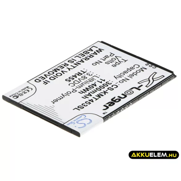 Utángyártott KAZAM mobil Li-Polymer akkumulátor 3.8V 3000mAh TR455, TR455-VKVCD0004151 - CameronSino