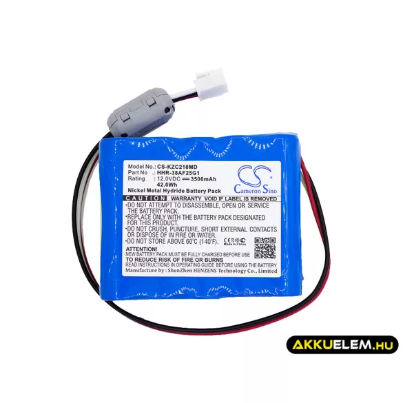 Utángyártott Kenz Cardico Orvosi Ni-MH akkumulátor 12V 3500mAh HHR-11F25G1, HHR-38AF25G1 - CameronSino