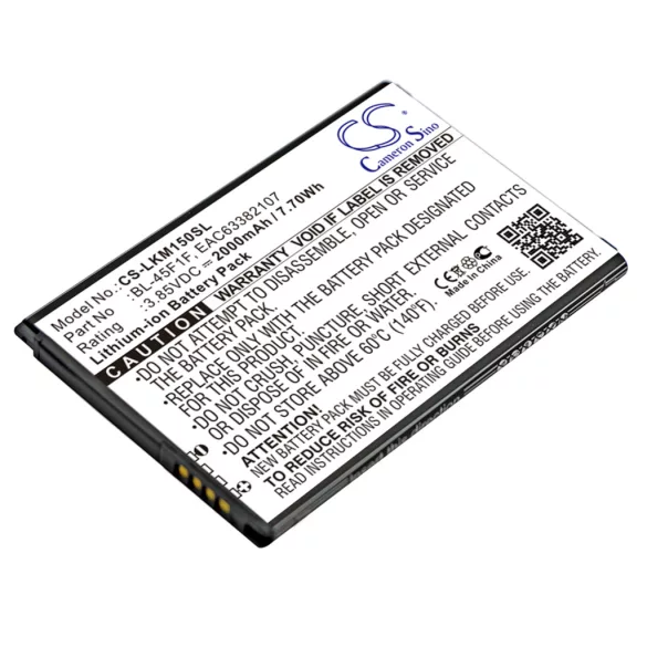 Utángyártott LG mobil Li-ion akkumulátor 3.85V 2000mAh BL-45F1F, EAC63321601 - CameronSino
