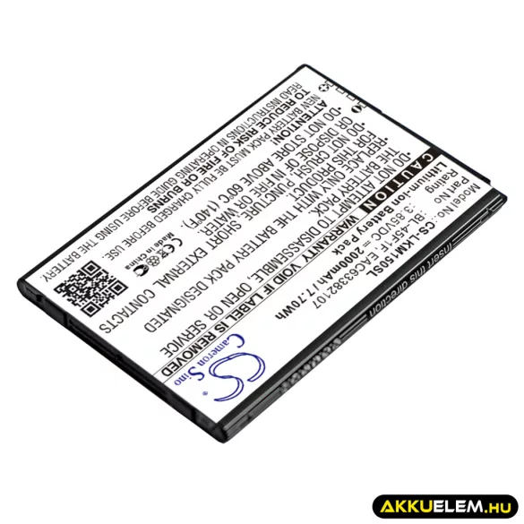 Utángyártott LG mobil Li-ion akkumulátor 3.85V 2000mAh BL-45F1F, EAC63321601 - CameronSino
