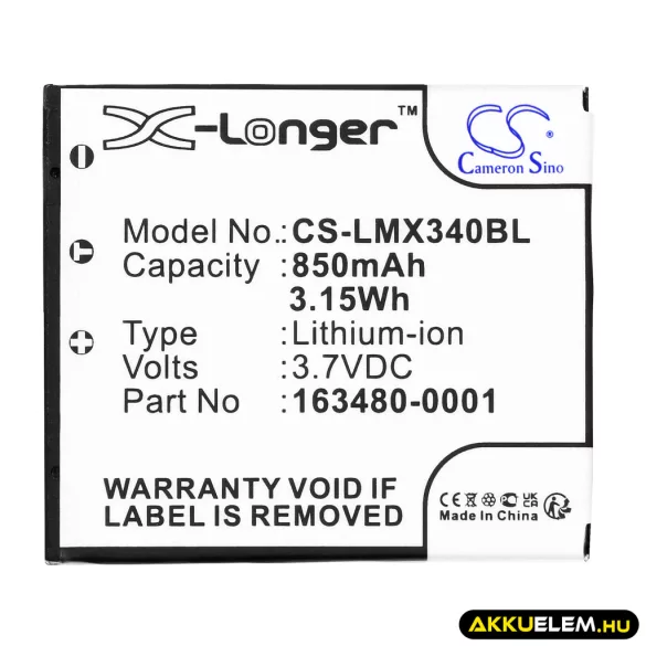 Utángyártott Honeywell Vonalkód szkenner Li-ion akkumulátor 3.7V 850mAh 50129434-001FRE, HHPI363 - CameronSino