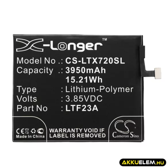 Utángyártott LeTV mobil Li-Polymer akkumulátor 3.85V 3950mAh LTF23A - CameronSino