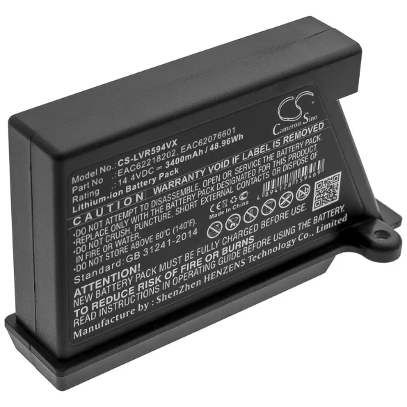 Utángyártott LG porszívó Li-ion akkumulátor 14.4V 3400mAh EAC62218202, EAC62076601 - CameronSino