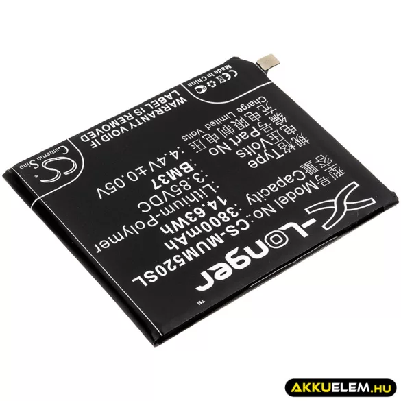 Utángyártott Xiaomi mobil Li-Polymer akkumulátor 3.85V 3800mAh BM37 ( International Versino ) - CameronSino