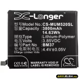 Utángyártott Xiaomi mobil Li-Polymer akkumulátor 3.85V 3800mAh BM37 ( International Versino ) - CameronSino