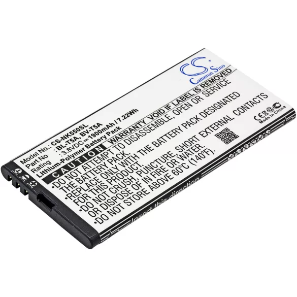 Utángyártott Microsoft mobil Li-Polymer akkumulátor 3.8V 1900mAh BL-T5A, BV-T5A - CameronSino