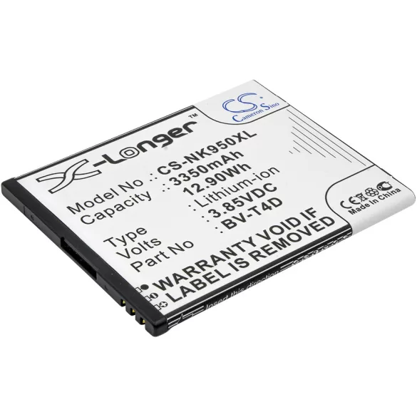 Utángyártott Nokia mobil Li-ion akkumulátor 3.85V 3350mAh BV-T4D - CameronSino