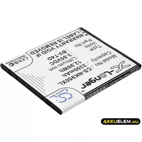 Utángyártott Nokia mobil Li-ion akkumulátor 3.85V 3350mAh BV-T4D - CameronSino